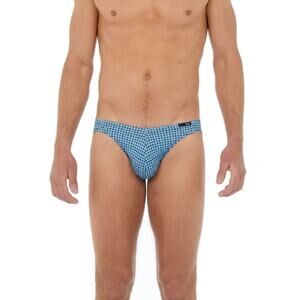 HOM Men's Blue Print Mayron Comfort Micro Briefs Size S